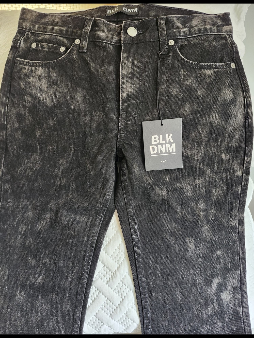 BLK DNM Men's Black Acid-Wash Jeans